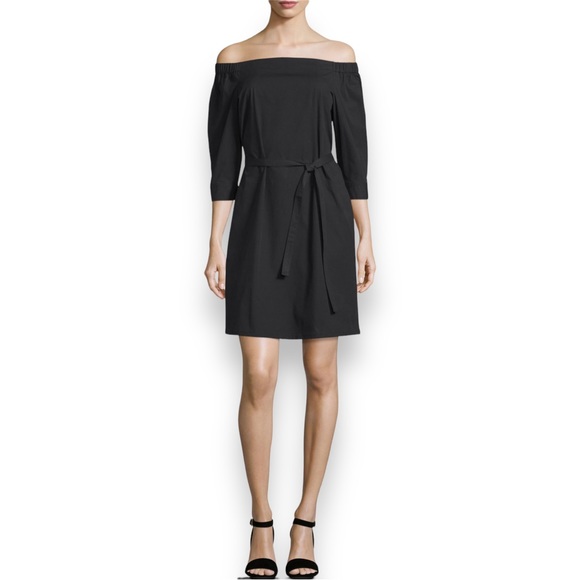 NEW Black Off-the-Shoulder Poplin Style Dress Women’s Plus Size 3XL - Picture 1 of 8